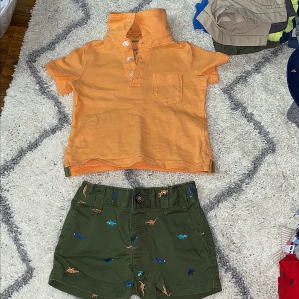 Baby shorts and collared shirt